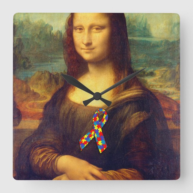 Horloge Carrée Mona Lisa With Puzzle (Recto)