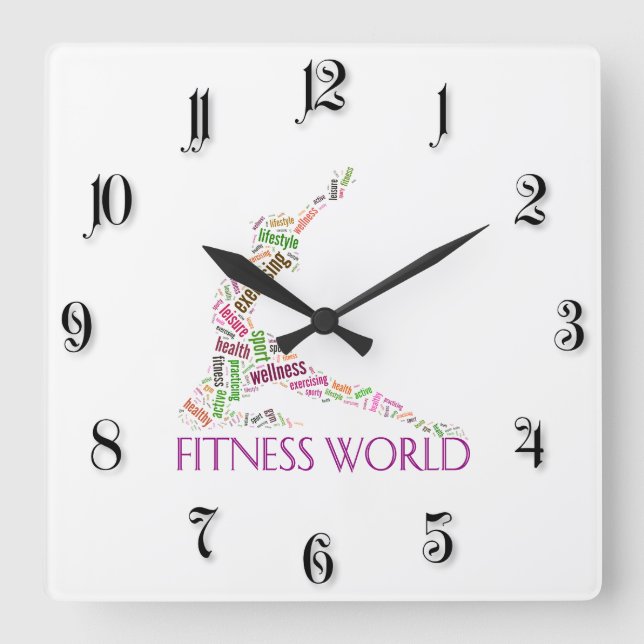 Horloge Carrée Monde fitness (Recto)