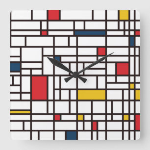 Horloge Carrée Mondrian De Stijl