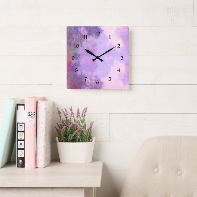 Horloge Carrée Monet - Misty Morning sur la Seine (Salle de lecture)