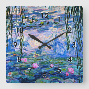 Horloge Carrée Monet - Water Lilies, 1919, célèbre peinture