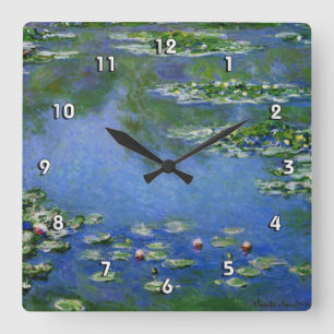 Horloge Carrée Monet Water Lilies Fine Art (1906)