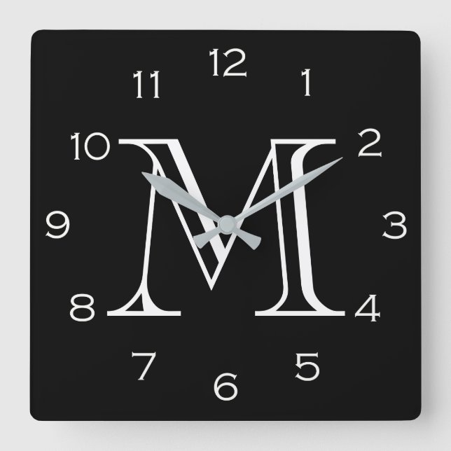 Horloge Carrée Mongram White Numbers (Recto)