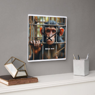 Horloge Carrée Monkey