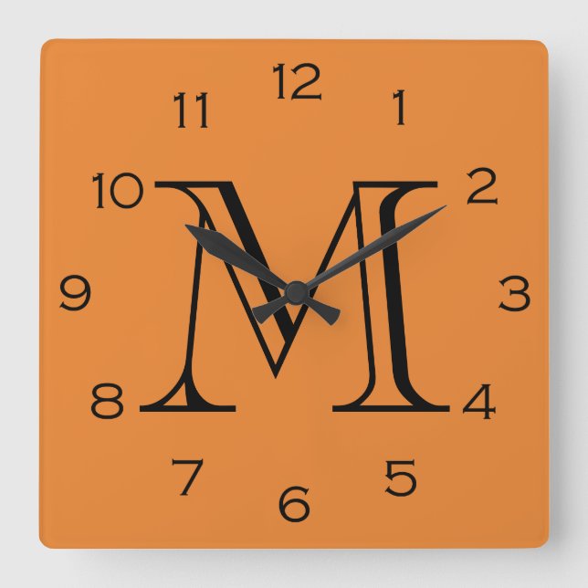 Horloge Carrée Monogram Black Numbers (Recto)
