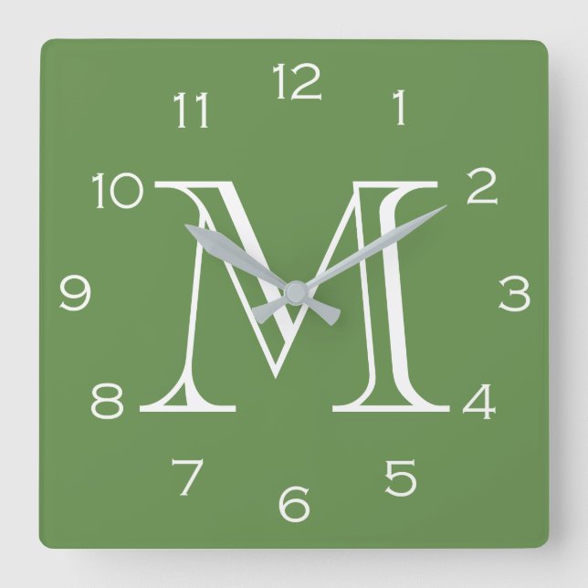 Horloge Carrée Monogram White Numbers (Recto)
