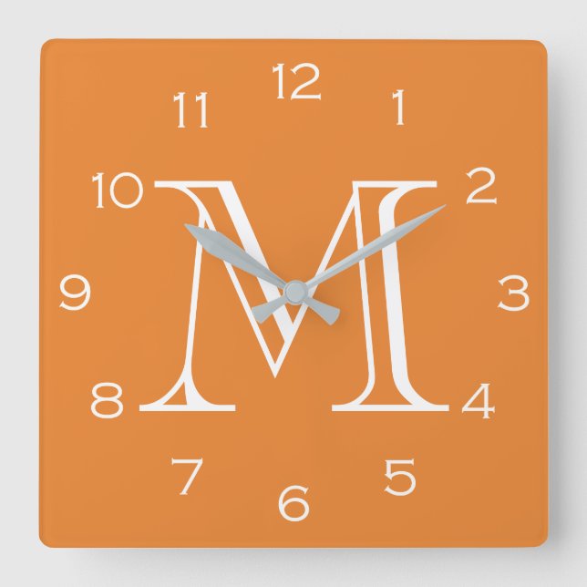 Horloge Carrée Monogram White Numbers (Recto)