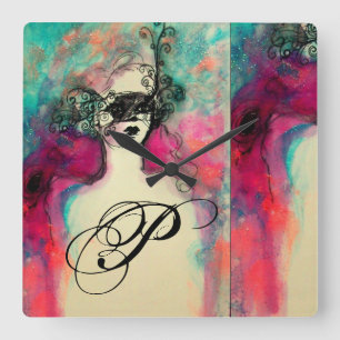 HORLOGE CARRÉE MONOGRAMME DE CHARME