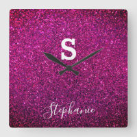 Monogramme Nom initial Purple Parties scintillant