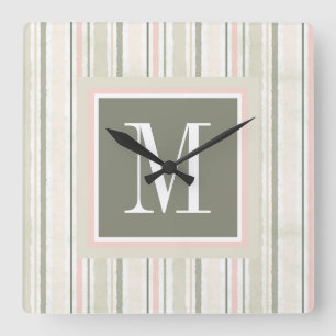 Horloge Carrée monogramme The Joy of White Watercolor