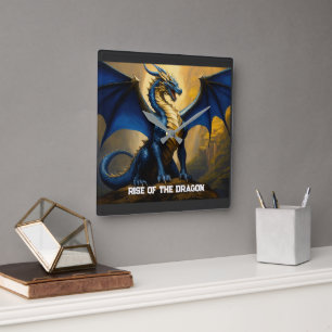 Horloge Carrée Montée de l'horloge murale du dragon