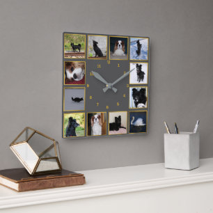 Horloge Carrée Montre à jouet photocollage moderne