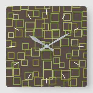 Horloge Carrée Montre Brown Vert Rétro