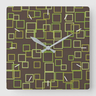 Horloge Carrée Montre Brown Vert Rétro
