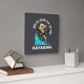 Horloge Carrée Montre Kayak (Blanc)