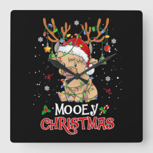 Horloge Carrée Mooey Highland Vache Noël