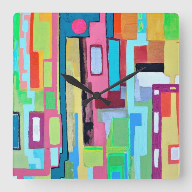 Horloge Carrée Moon Miami Wall Clock (Recto)