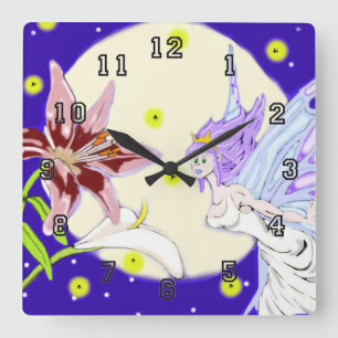 Horloge Carrée Moonlit Pixie Wall Clock
