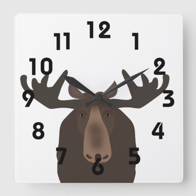 Horloge Carrée Moose clock (Recto)