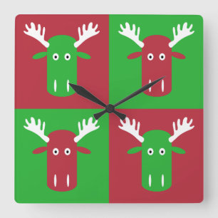 Horloge Carrée Moose Head Pop Art wall clock