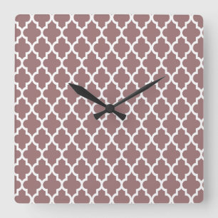 Horloge Carrée Moroccan Lattice Pattern