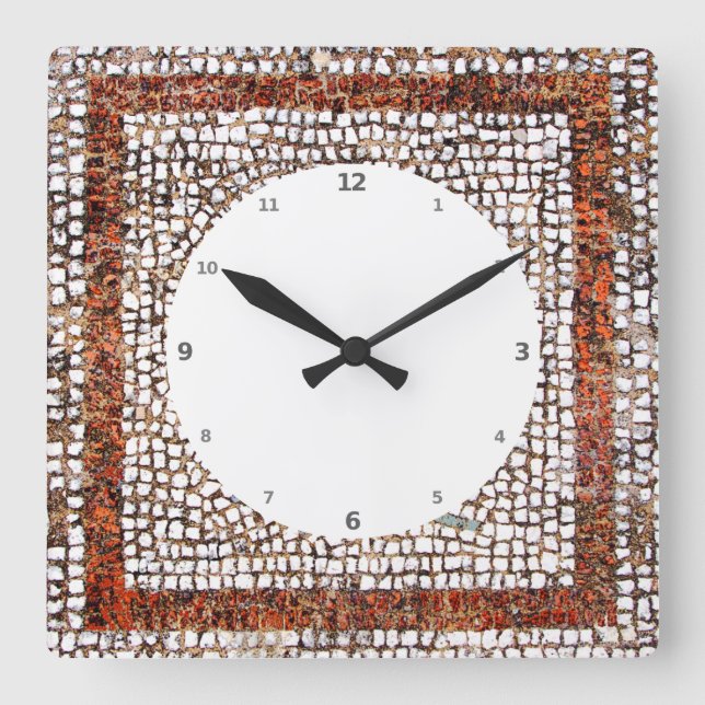 Horloge Carrée Mosaïque de Kos Bird (Recto)