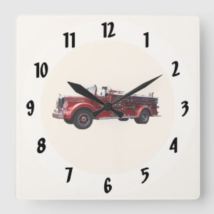 Horloge Carrée Moteur d'incendie classique