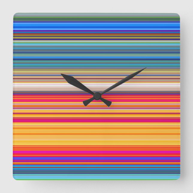 Horloge Carrée Motif à bandes multiples (Recto)