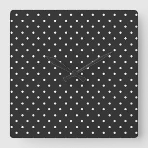 Horloge Carrée Motif à pois noir et blanc sans couture
