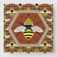 Motif abeilles et peigne de miel