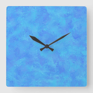 Horloge Carrée Motif Abstrait Bleu