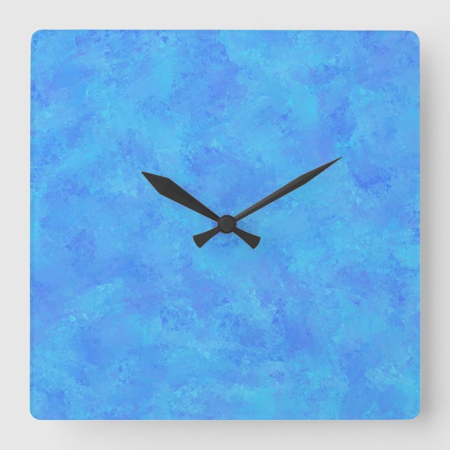 Horloge Carrée Motif Abstrait bleu (Recto)