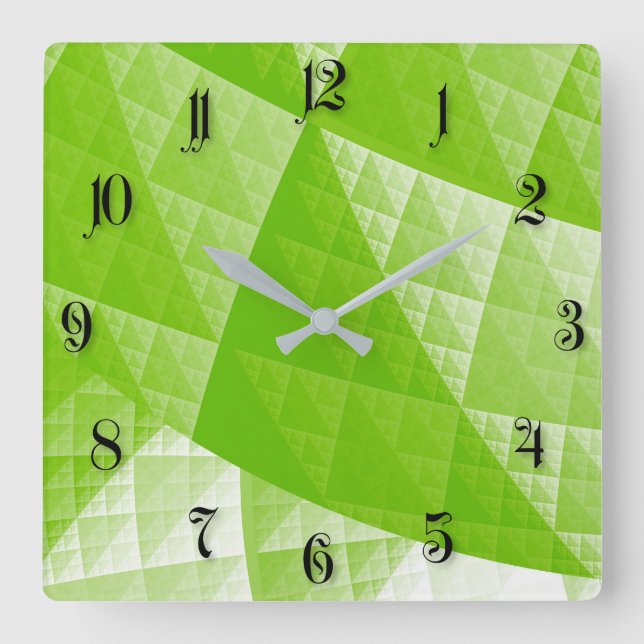 Horloge Carrée Motif abstrait de verdure (Recto)