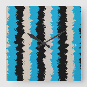 Horloge Carrée Motif Abstrait gris noir