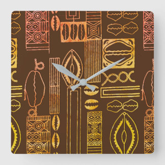 Horloge Carrée Motif africain