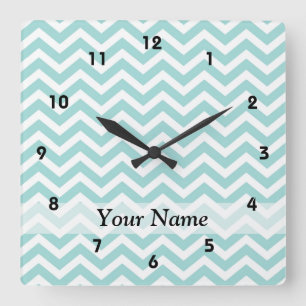 Horloge Carrée Motif Aqua chevron