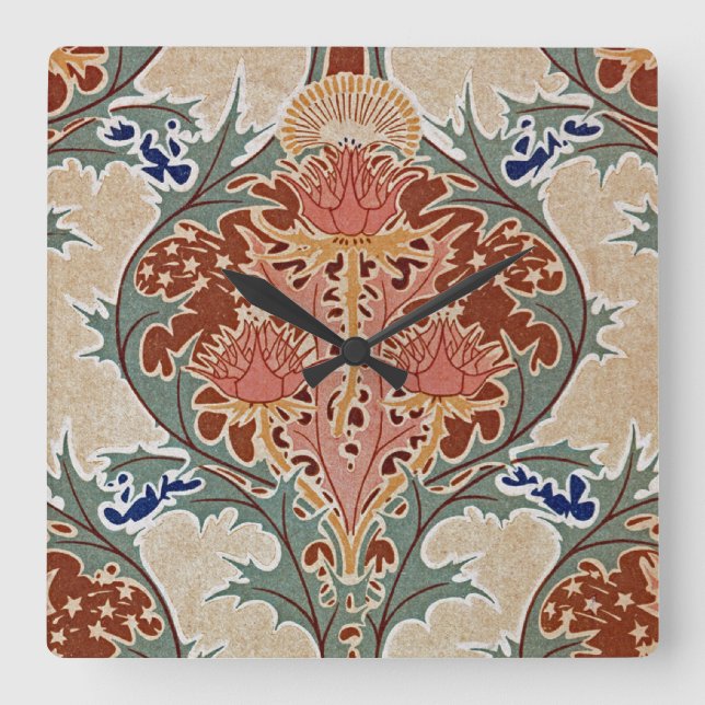 Horloge Carrée Motif Art Nouveau #6 à Emporio Moffa (Recto)