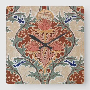 Horloge Carrée Motif Art Nouveau #6 à Emporio Moffa