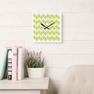 Horloge Carrée Motif Cactus
