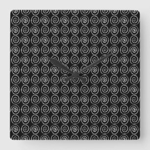 Horloge Carrée Motif celtique à double spirale