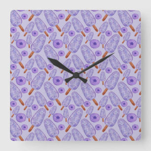 Horloge Carrée Motif crème glacée motif Lollies lollipop 20