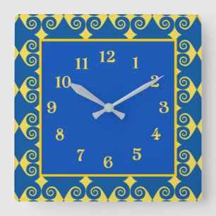 Horloge Carrée Motif Curly Diamond