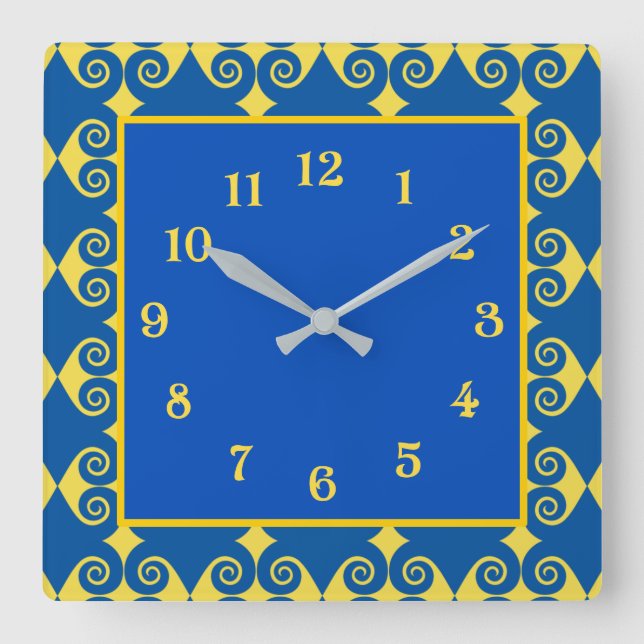 Horloge Carrée Motif Curly Diamond (Recto)