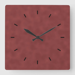 Horloge Carrée Motif d'arrière - plan aux nuances de rouge fonc