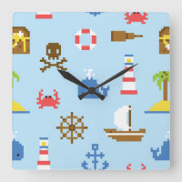 Motif d'art de mer de pixel