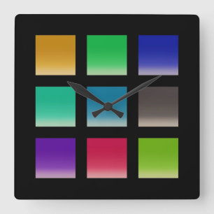 Horloge Carrée Motif de carrés abstraits modernes