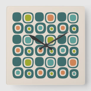 Horloge Carrée Motif de chemin de jardin moderne du milieu du XXe