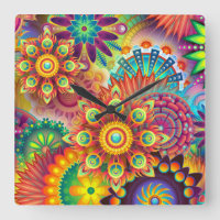 Motif de fleurs Abstraites aux couleurs vives