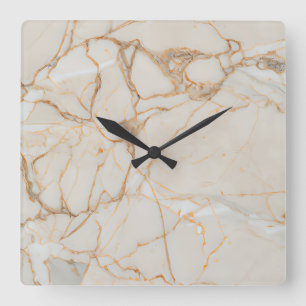 Horloge Carrée Motif de marbre