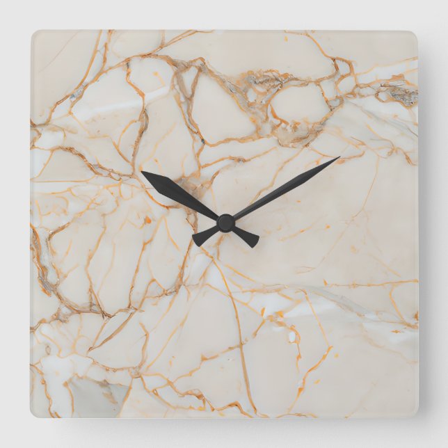 Horloge Carrée Motif de marbre (Recto)